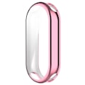 Miniatyrbillede 4 af 5: Til Xiaomi Smart Band 8/Mi Band 9/9 NFC Elektroplettering Fuld Beskyttelses Cover TPU Ur Ramme Etui[D] Pink
