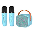 Pikkukuva 1 / 6: Mini Karaoke-laite lapsille ja aikuisille, kannettava Bluetooth-karaokekaiutin 2 langattomalla mikrofonilla, sininen