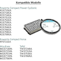 Pikkukuva 3 / 5: 2x Hepa-imurisuodatinsarja Rowenta Compact Power Cyclonic -imureille, kuten Ro3731ea, Ro3724ea, Ro3753ea, Ro3786ea, Ro3[D]