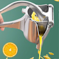 Miniatyrbillede 3 af 3: Hånddrevet Saftpresser i Robust Stål - Citron, Appelsin, Citrus
