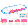 Miniatyrbilde 2 av 5: Flerfarget montert togvogn, elektrisk togvogn, DIY-bil, DIY elektrisk tog, barneleke [D] pink Four carriages