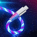 Pikkukuva 2 / 5: 1m Hehkuva 3A Nopea Lataus Type-C Nopea Virtaava Streamer Valo LED Tiedonsiirto USB