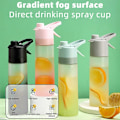Pikkukuva 3 / 5: 650 ml Gradient Matte Spray Kätevä Vesipullo Kannettava Suuri Urheilukuppi Ulkoiluun [D] Grey 650ml