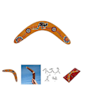 Miniatyrbillede 3 af 5: V-formet boomerang flyvende disk træ kænguru mønster kast fang udendørs spil [D]
