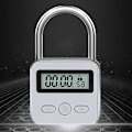 Miniatyrbild 2 av 5: Metalltimerlås LCD-display Multifunktionell elektronisk tid 99 timmar Max timing USB-laddningsbar timerhänglåssilver [DB]