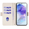 Miniatyrbillede 3 af 5: Læder Wallet Case med RFID-blokering og stativfunktion samt håndrem til Samsung Galaxy A26 5G - Grøn[D] Multicolor White