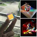 Miniatyrbillede 4 af 5: Prisme Sekssidet Klart Lys Kombinationskube Prisme Farvet Glas Stråledelingsprisme Optisk Eksperiment Instrument[D]