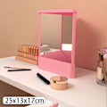 Miniatyrbilde 1 av 4: Ikke-reverserende speil for sminkekomapkt, toalettbordsspeil, gave til kvinner [D] Pink Small size