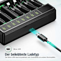 Miniatyrbilde 4 av 5: Universal 8-sporers hurtig batterilader for AA AAA Ni-MH oppladbare batterier FT