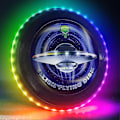 Miniatyrbilde 1 av 5: Glow in The Dark LED Flydisk - 38 RGB LED-lys, 7+5 lysmoduser, Ladbar, IP65 Vanntett Utendørs Spill Kule Leke for Voksne og Familie/Gutter/