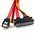 Miniatyrbillede 3 af 5: Harddisk Data Strømforsyningskabel Integreret Lille 4-polet Hun & SATA 3.0 Han til SATA 22-polet (7+15P Photo Color