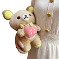 Miniatyrbild 3 av 5: Ny Strawberry Rilakkuma Plyschleksak Söt Mjuk Teddybjörn Fylld Dock Cartoon Vit Brun Par Vänner Födelsedagspresent till Barn