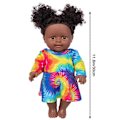 Miniatyrbillede 3 af 3: Sort Sort Baby Sød Krøllet Sort 35CM Vinyl Baby Legetøj Børnelegetøj Dukker