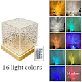 Miniatyrbillede 2 af 5: Luminorthe Luminorth Cube Lampe, Himmelsk Vandlampe, Nordlys Cube Midnats Aura Lampe, 16 Farver Dynamisk Vandbølge Natlampe med[D] 1pc