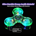 Miniatyrbillede 3 af 5: Krystal Luminous LED Lys Fidget Spinner Hånd Top Spinners Gløder i Mørke EDC Stressaflastende Legetøj Gyroskop