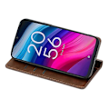 Miniatyrbillede 3 af 5: Til TCL 505 Case Kort Holder Kalveskind Tekstur Bump Proof Telefon Stativ Cover Brown