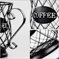 Miniatyrbild 3 av 5: Kaffekapselhållare i metall, förvaringskorg för kaffekapslar, svart