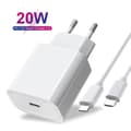 iPhone-lader - hurtiglader - adapter + kabel 20W hvit pakke iPhone 1 piece