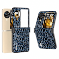 Miniatyrbillede 1 af 5: Abeel Etui til Oppo Find N3 Flip 5g, Ægte Ko-læder Belagt Pc-cover Med Hængselbeskyttelse Blue