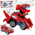 Miniatyrbild 1 av 4: Transformerande dinosauriefordon leksak Transformerande dinosauriebil, Automatisk transformerande dinosauriebil Red