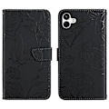 Miniatyrbillede 1 af 4: For Samsung Galaxy A05 Skin Feel Butterfly Præget Flip Læder Mobiltelefon Etui Black