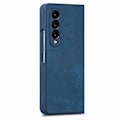 Miniatyrbilde 1 av 5: Integrert film retro skin følelse brett lær mobiltelefonveske for Samsung Galaxy Z Fold4 Blue