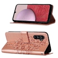 Miniatyrbild 3 av 5: Mobiltelefonskal i präglad fjärilsläder för Samsung Galaxy A25 5g / A24 Rose Gold