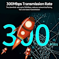 Miniatyrbillede 5 af 5: 300 Mbps Indbygget Trådløs Router AP Adgangspunkt WiFi Router LAN Netværk Switch WiFi AP Router Med WPS Kryptering USB Stik Sort Grey