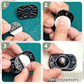 Miniatyrbilde 5 av 5: 8 stk Selvklebende Hjul 360 Graders Rotasjon Rustfritt Stål Mini Svinghjul for Oppbevaringsboks Møbler Black