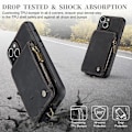 Pikkukuva 3 / 5: For Iphone 15 Caseme C20 Monitoiminen Rfid Nahkainen Matkapuhelinkotelo Black iPhone 15