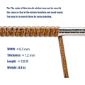 Miniatyrbillede 2 af 4: Flet Reparationssæt 37m 120ft Flet Reparationsmaterialer To-tonet Gradient Mørkebrun med Lysebrune Striber Plast Rattan Materiale til Patio Stol Repai Wood Grain