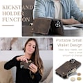 Miniatyrbillede 5 af 5: Caseme C20 Multifunktionel RFID Læder Mobiltelefonetui til iPhone 15 Brown 15 Pro