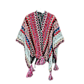 Miniatyrbillede 5 af 5: 2022 Tidlig Forår Ny Sjal National Stil Shawl Kappe Rejse Shoot Split Kappe Polstret Sjal Kvinder Fuchsia