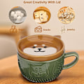 Miniatyrbild 3 av 5: 300ML Söt Keramisk Katt Kaffe Mugg med Lock för Kattälskare, Rolig Nyhet Katt Frukost Muggar för Vänner Present
