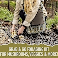 Miniatyrbillede 4 af 5: Svampejagt Foraging Taske, Mesh Pose Høsttaske Sammenklappelig Frugtindsamling Plukning Svampekurv Khaki