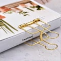 Miniatyrbillede 4 af 5: Ekstra store papirclips, hule, lange clips 3,2 cm, flere farver, store papirklemmer til kontorartikler (10 stk.) (D-V2) gold