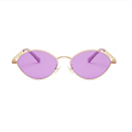 Pikkukuva 1 / 3: Mimigo Soikeat Soikeat Aurinkolasit Vintage Ohut Soikeat Aurinkolasit Metallikehyksessä Makeat Värit Naisille Miehille PURPLE