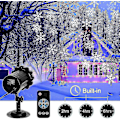Miniatyrbilde 4 av 5: LED-projektor Julelys Snøfall Lys Med Fjernkontroll IP65 Vanntett Utendørs og Innendørs Juledekorasjon Snøfnugg LED Juleprojektor