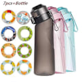 Miniatyrbillede 1 af 5: Smagstils Vandflaske Med 7 Smagspods Air Water Up Flaske Frostmat Sort 650ml Air Starter Up Sæt Vandkop Til Camping Sport Kr P SPAIN