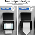 Pikkukuva 3 / 5: Seinälle kiinnitettävä WC-paperiteline, vedenpitävä ja pölytiivis, paperiteline ja paperirullateline, mattamusta 20*13*12.5 cm