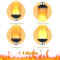Miniatyrbilde 4 av 5: 2 stk E27 Flamme Lyspære, 5W LED Flamme Effekt Lyspære med 4 Lysmoduser, Innendørs Utendørs Dekorative Lyspærer til Jul, Hage Bryllup