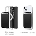Pikkukuva 3 / 5: Jaster MagSafe Nahkainen Lompakko Yhteensopiva Iphonelle 14 13 12 11 Pro Max Xr Xs Max 7 8 Plus RFID Kortinpidin MagSafe-Magneetilla Black
