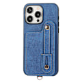 Miniatyrbild 2 av 5: Fodral för Iphone 14 Pro Max med stativ och kortfack i TPU+läder Blue