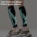 Miniatyrbilde 4 av 5: 1 par kompresjons leggmansjetter ekstra myke elastiske vaskbare pustende hudvennlige krampelindring unisex kompresjon Green Black L