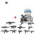 Miniatyrbild 1 av 5: Militära byggklossar Soldatfigurer Gåvor Leksaker Vapen Gevär Special Force SWAT Arméväst Hjälm Explosionssäkra kläder MOC   Fingerfärdighetsspel UN--1PCS