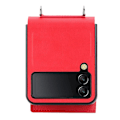 Miniatyrbillede 5 af 5: Til Samsung Galaxy Z Flip3 5g Litchi Mønster Enkelt Knappen Kort Holder Mobiltelefon Etui Med Lang Snøre Red