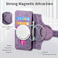 Miniatyrbilde 4 av 5: Fjernbar magnetisk lommebokdeksel for iPhone 15 menn kvinner, RFID-blokkerende materiale Retro Folio Flip skinndeksel med 3 kortspor 13 pink
