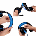 Miniatyrbild 4 av 4: Spelheadset, Djup Bas, Stereo, Spelheadset, Mikrofon, LED-lampor För Ps4, Pc, Spelare.