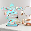 Miniatyrbillede 4 af 5: Havskildpadde Øreringsholder Display Organizer Stor Kapacitet Stabil Base Butik Halskæde Armbånd Display Stativ Hjem Indretning Smykkestativ Ørering Holder Blue