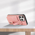Miniatyrbild 3 av 5: Fodral för Iphone 14 Pro Max med stativ och kortfack i TPU+läder Pink